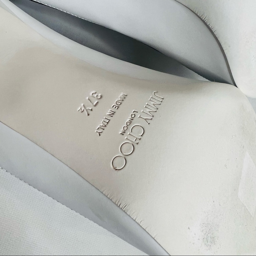 JIMMY CHOO x MARINE SERRE limited edition white leather pumps (Sz 37.5) - Picture 11 of 13